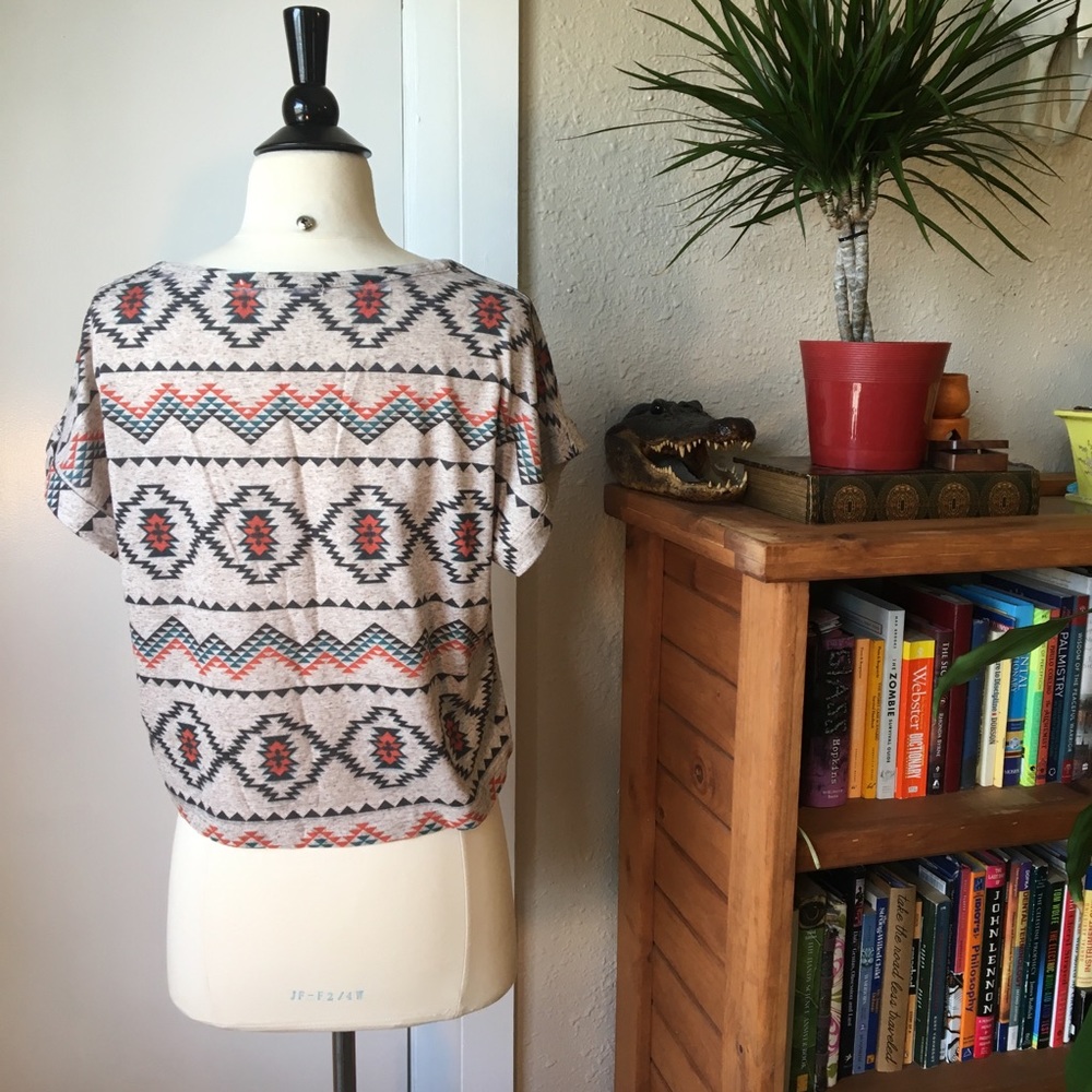 Aztec Print Crop Top - Picture 2 of 5